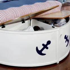 Twin Collindale Boat Design Kids' Bed With Trundle White/Oak - MiBasics -Children Household Series GUEST 5f2c8652 9c1e 44aa a0b6 806d1efad36c