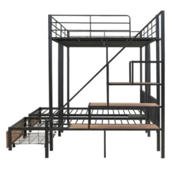 Full Over Twin-Twin Triple Bunk Bed With Drawers And Staircase - ModernLuxe -Children Household Series GUEST 5f89cb1e e663 463b 93ab dc607e583caf