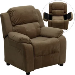 Flash Furniture Deluxe Padded Contemporary Kids Recliner With Storage Arms -Children Household Series GUEST 606f8e68 7460 40d5 8629 74ef83114760 1