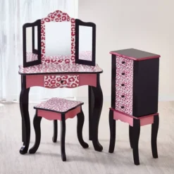 Fashion Leopard Prints Gisele Play Wooden Vanity Set Pink / Black - Teamson Kids 17 Fashion Leopard Prints Gisele Play Wooden Vanity Set Pink / Black - Teamson Kids -Children Household Series GUEST 60c46ba1 a0bd 4986 b9f6 280ceddaa470