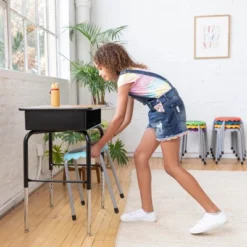 ECR4Kids Daisy Stackable Stool Set, Flexible Seating, 17in Seat Height, 8-Piece -Children Household Series GUEST 61a4a8bf 824d 40ee 8702 dd90c0e30ba4