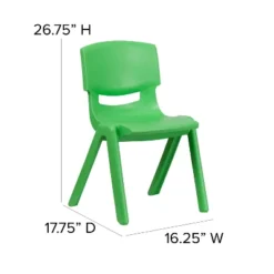 Flash Furniture 2 Pack Green Plastic Stackable School Chair With 15.5" Seat Height -Children Household Series GUEST 63343cdf 8ea5 4cfd 865a 2d13d3dcbb55