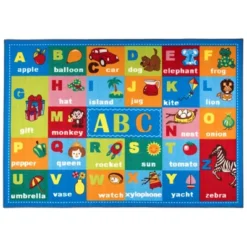 World Rug Gallery Kids Educational Learning Alphabet Symbols Non Slip Area Rug -Children Household Series GUEST 63898046 956d 404b b611 248c7d604b07