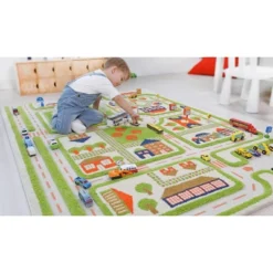 52.5"x71" Traffic Green 3D Play Rug - IVI 32 52.5"x71" Traffic Green 3D Play Rug - IVI -Children Household Series GUEST 638c9143 3885 422c 91a8 3b21e1fdad7e