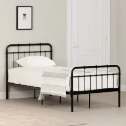 Vito Metal Complete Bed Pure Black - South Shore