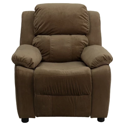Emma And Oliver Deluxe Padded Contemporary Kids Recliner With Storage Arms 2 Emma And Oliver Deluxe Padded Contemporary Kids Recliner With Storage Arms - Image 2