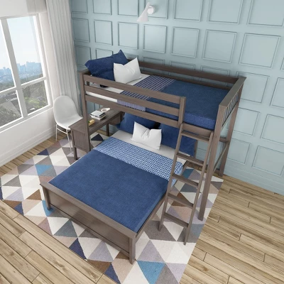 Max & Lily L-Shaped Twin Over Full Bunk Bed With Desk 4 Max & Lily L-Shaped Twin Over Full Bunk Bed With Desk - Image 4