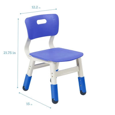 ECR4Kids Resin Classroom Chairs, Indoor Kids Seating With Adjustable Seat Height (2-Pack) 1 ECR4Kids Resin Classroom Chairs, Indoor Kids Seating With Adjustable Seat Height (2-Pack)