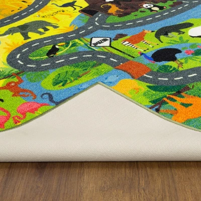 KC CUBS Boy & Girl Kids Animal Safari Car Vehicle Traffic Road Educational Learning & Game Play Nursery Bedroom Classroom Rug Carpet 7 KC CUBS Boy & Girl Kids Animal Safari Car Vehicle Traffic Road Educational Learning & Game Play Nursery Bedroom Classroom Rug Carpet - Image 7