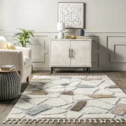 Zende Colorful Stones Kids Tassel Area Rug -Children Household Series GUEST 65de616a cbe2 4db2 84a7 d10cb6eeff8b