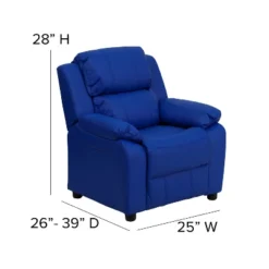 Flash Furniture Deluxe Padded Contemporary Kids Recliner With Storage Arms -Children Household Series GUEST 6717fe9c 96a9 45af 8cd5 194ed330c2ee