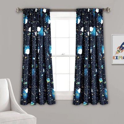 Universe Room Darkening Window Curtain Panels Navy - Lush Décor 5 Universe Room Darkening Window Curtain Panels Navy - Lush Décor - Image 5