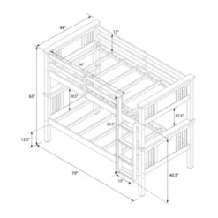 Twin Over Twin Miller Wood Bunk Bed - Room & Joy -Children Household Series GUEST 67202f14 99b1 4412 8869 b5d4552536bf