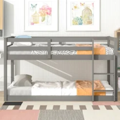Twin Size Loft Bed With Safety Rail And Ladder-ModernLuxe -Children Household Series GUEST 6800c18f 5474 40bb 8a7a 04a7003f3655