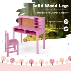 Costway Kids Desk And Chair Set Study Writing Workstation With Hutch & Bulletin Board 16 Costway Kids Desk And Chair Set Study Writing Workstation With Hutch & Bulletin Board -Children Household Series GUEST 6826e3d5 bec2 4c56 adb6 459476549fdb