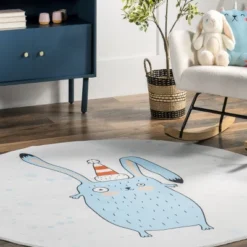 NuLOOM Eowyn Modern Rabbit Machine Washable Kids Area Rug -Children Household Series GUEST 69451ddb 38a3 44dc aefc b3ff03d15427