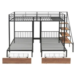Full Over Twin-Twin Triple Bunk Bed With Drawers And Staircase - ModernLuxe -Children Household Series GUEST 6ad3520b 12b7 486d 9575 cd295254d8a6