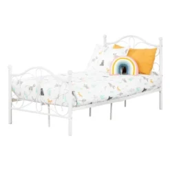 Twin Country Poetry Complete Metal Platform Bed White - South Shore -Children Household Series GUEST 6b029767 fb02 4e00 ac13 d1e53d8ecbe4