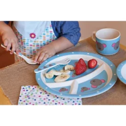 5pc Bamboo Fiber Mouse Dinnerware Set Blue - Red Rover -Children Household Series GUEST 6b4b79bb d814 455c 8d84 161544e79281