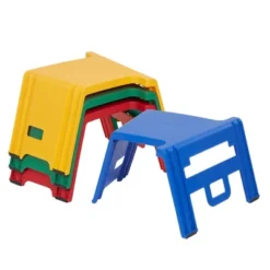 ECR4Kids Linking Stools, Children's Stackable Seat, Portable Floor Table, 4-Piece -Children Household Series GUEST 6bb94612 3967 4286 96db 9a539a466aef