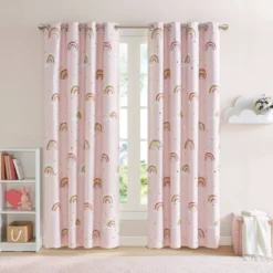 Natalie Rainbow With Metallic Printed Total Blackout Window Panel Pink - Mi Zone 17 Natalie Rainbow With Metallic Printed Total Blackout Window Panel Pink - Mi Zone -Children Household Series GUEST 6c7036cd 245a 481a 9a49 fe6a39d2f73b