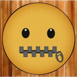 Deerlux Emoji Style Round Funny Smiley Face Kids Area Rug, Lip Sealed Emoji Rug -Children Household Series GUEST 6c870434 2e5f 4b82 8016 a98db438aec5