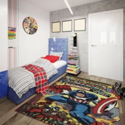 Marvel Captain America Comic 54"x78" Area Rug