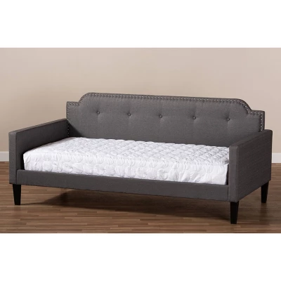 Twin Packer Fabric Upholstered Sofa Daybed Gray - Baxton Studio 6 Twin Packer Fabric Upholstered Sofa Daybed Gray - Baxton Studio - Image 6