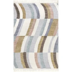 NuLOOM Steffi Striped Waves Kids Tasseled Area Rug -Children Household Series GUEST 6ef4b620 7389 42cc a8de ab177959d48d
