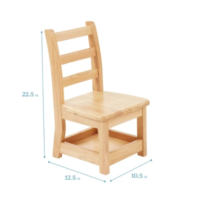 ECR4Kids Three Rung Ladderback Chairs With Storage, 2-Pack - Natural 1 ECR4Kids Three Rung Ladderback Chairs With Storage, 2-Pack - Natural
