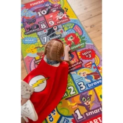 KC CUBS | DC Super Hero Girls Kids Hopscotch Number Counting Educational Learning & Game Play Nursery Bedroom Classroom Rug Carpet, 2' 7" X 6' 0" -Children Household Series GUEST 732ef2a3 2c91 4b52 9d1a 55240b849195