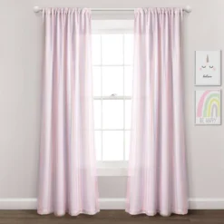 Kids' Rainbow Sheer Rod Pocket With Lining Single Window Curtain Panel Rainbow/White - Lush Décor -Children Household Series GUEST 73c4d1be 6fe0 4b42 9289 a31ba8242a03