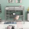 Twin Size Loft Bed With Desk, Shelves, And Ladder-ModernLuxe