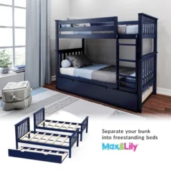 Max & Lily Twin Over Twin Bunk Bed With Trundle -Children Household Series GUEST 7500cccf 6733 46a1 9c6d 696166c2c2ea