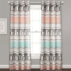 52"x84" Set Of 2 Llama Striped Room Darkening Curtain Panels - Lush Décor -Children Household Series GUEST 758c3577 ddaf 438e 80c5 d003e3376a54