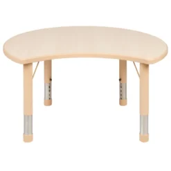 Emma And Oliver 25.125"W X 35.5"L Crescent Natural Plastic Adjustable Activity Table-Seats 4 -Children Household Series GUEST 7640befe 3896 4740 945f 8b8e6b5fb563 1
