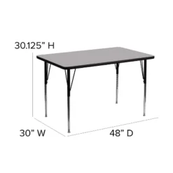Emma And Oliver 30x48 Rectangle Laminate Adjustable Activity Table -Children Household Series GUEST 76594038 1700 4b64 a705 9db6359fc1fa