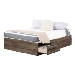 Full Ulysses Mates Bed With 3 Drawers Fall Oak - South Shore -Children Household Series GUEST 79756287 946d 4e47 9dd2 f60317a57816