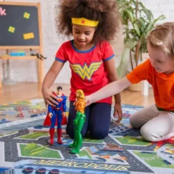 KC CUBS | Justice League Boy & Girl Kids Metropolis City Road Car Vehicle Traffic Educational Learning & Game Nursery Classroom Rug -Children Household Series GUEST 79b49aea b8b4 400f abc0 323a4f0116df