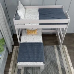 Max & Lily Farmhouse Twin Over Twin L-Shaped Bunk Bed -Children Household Series GUEST 7a6f290f b1e8 4abc a5ab 27b79de6e675