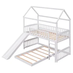 Twin Over Twin Bunk Bed, House Bed With Slide And Ladder-ModernLuxe -Children Household Series GUEST 7afde7fe c130 4e08 aee1 327848f7d6fe