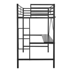 Flash Furniture Jake Metal Loft Bed Frame With Desk, Protective Guard Rails And Ladder For Kids, Teens And Adults -Children Household Series GUEST 7bfae8ea 8831 46ef 9fb3 febdd3cebc6b