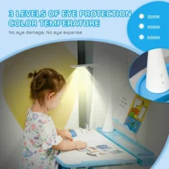 Qaba Kids Table And Chair Set, Activity Desk With USB Lamp, Storage Drawer For Study, Activities, Arts, Or Crafts -Children Household Series GUEST 7d76b4f1 d972 41c7 bff8 df073287cfcb