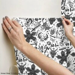 Stranger Things Hellfire Club Peel And Stick Wallpaper Red - RoomMates -Children Household Series GUEST 7e4403e3 bf55 4f45 b8a8 57e690c9a64d