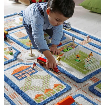39"x59" Traffic Blue 3D Play Rug - IVI 9 39"x59" Traffic Blue 3D Play Rug - IVI - Image 9