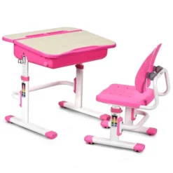 Costway Adjustable Children Study Desk Chair Set W/Winged Backrest Pink 16 Costway Adjustable Children Study Desk Chair Set W/Winged Backrest Pink -Children Household Series GUEST 80cbb9c5 3402 418c 8dda 321acb30626f