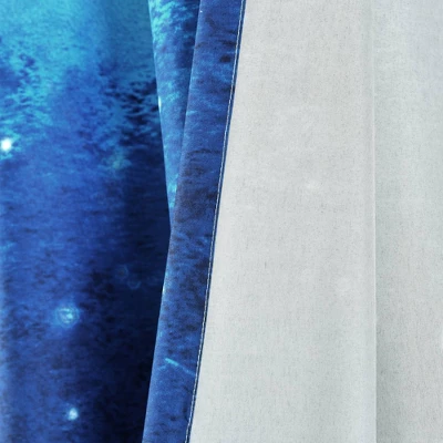 52"x84" Kids' Make A Wish Space Star Ombre Window Curtain Panels Navy/White Set - Lush Décor 4 52"x84" Kids' Make A Wish Space Star Ombre Window Curtain Panels Navy/White Set - Lush Décor - Image 4