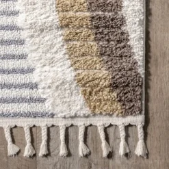 NuLOOM Steffi Striped Waves Kids Tasseled Area Rug -Children Household Series GUEST 8250f777 d8d8 4f56 8068 ccc4c5277e64