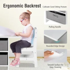 Babyjoy Kids Art Play Wood Table And 2 Chairs Set W/ Storage Baskets Puzzle 13 Babyjoy Kids Art Play Wood Table And 2 Chairs Set W/ Storage Baskets Puzzle -Children Household Series GUEST 82b00bbf cbbb 4617 8057 a38810842849