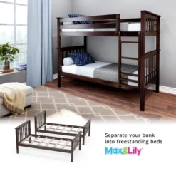 Max & Lily Twin Over Twin Bunk Bed -Children Household Series GUEST 8396c6cc 858b 43d3 8ff6 174f94d3e0f5